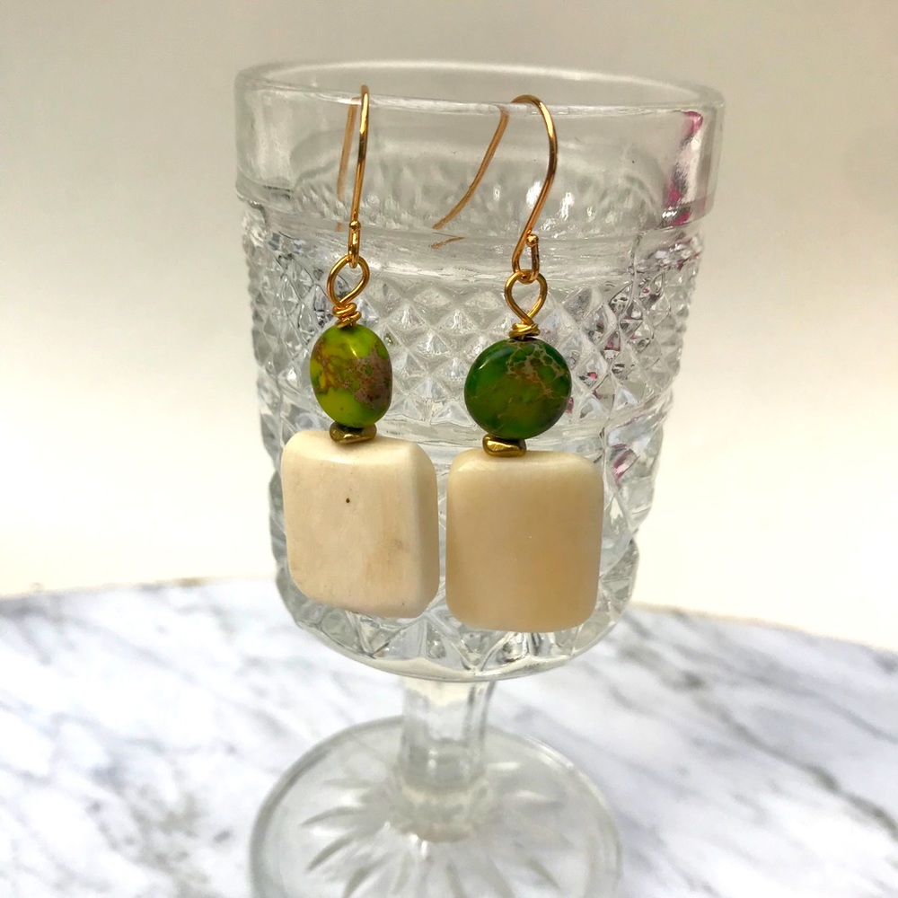 NWOT Turquoise and Bone Earrings